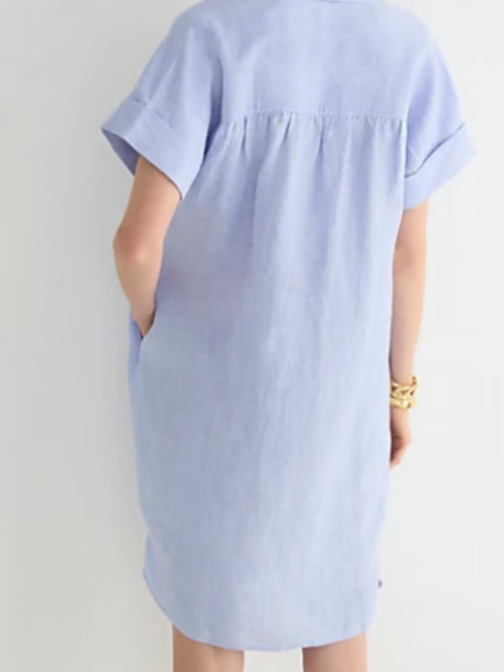 J. Crew Relaxed-fit Short-sleeve Blue Baird McNutt Irish Linen Shirtdress M - Picture 2 of 12
